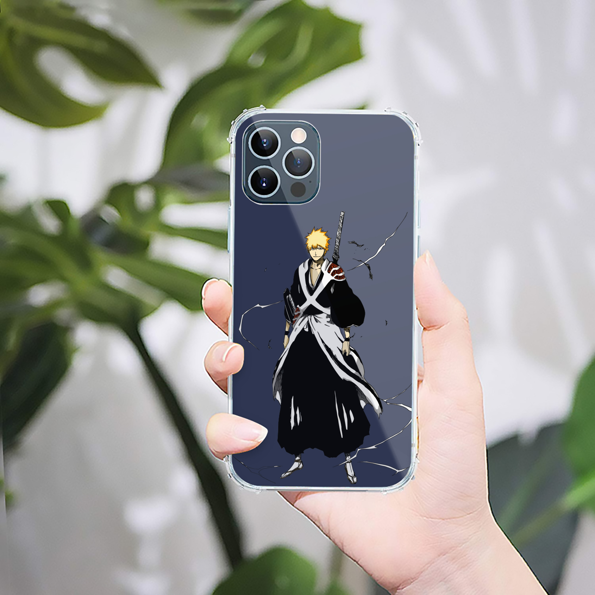 （画像用） ブリーチ 黒崎一護（くろさき いちご）BLEACH Kurosaki Ichigo 【iPhone 12シリーズ対応】透明スマホケース（クリアソフトケース）